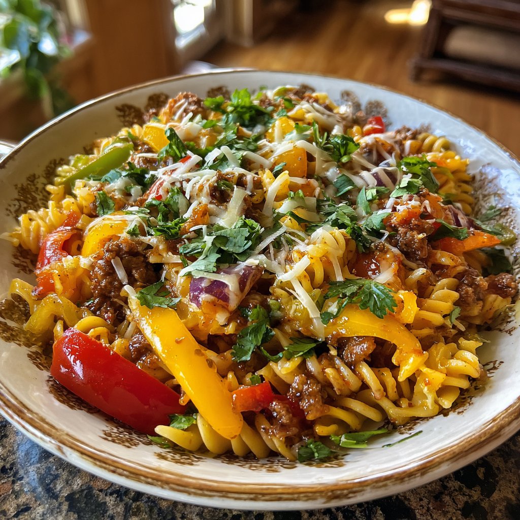 Taco-Inspired Pasta Rice Bowl