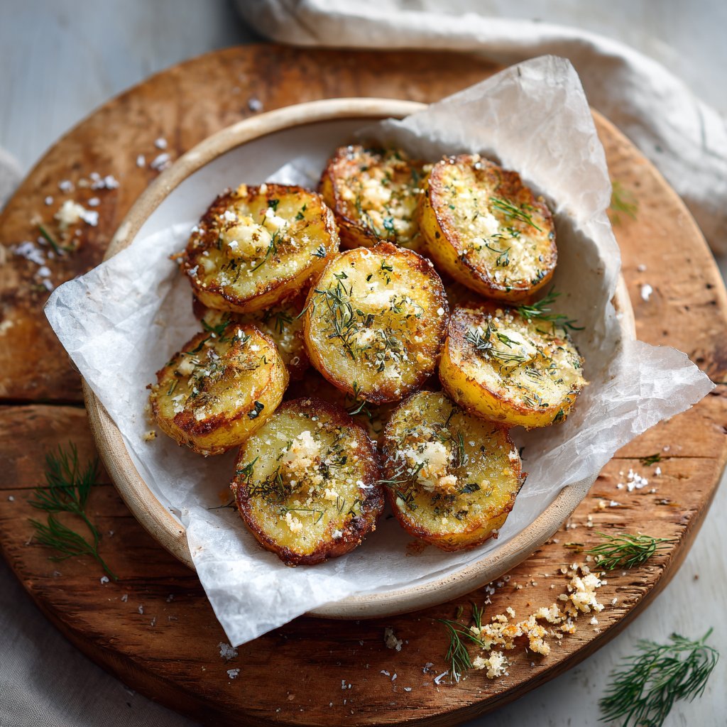 Airfryer Dill Garlic Potato Rounds