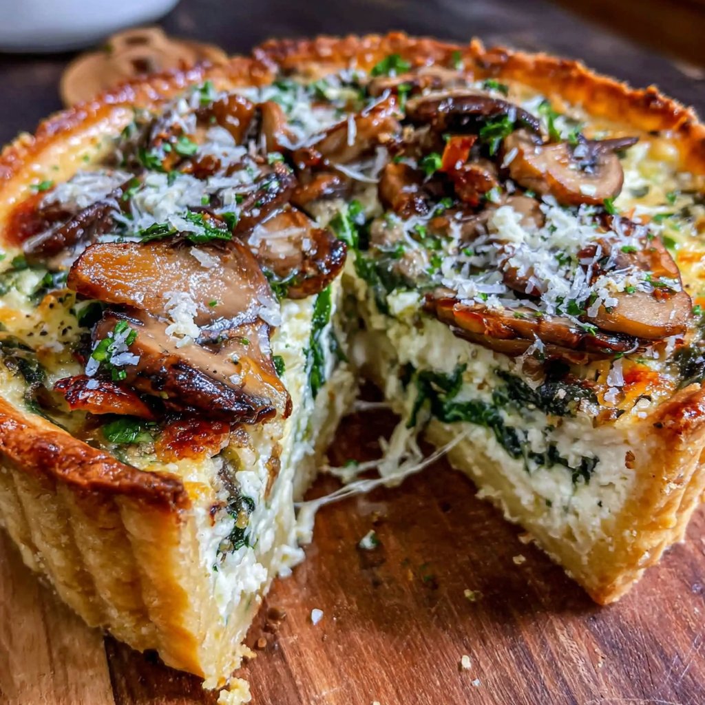 Savory Mushroom Spinach Tart