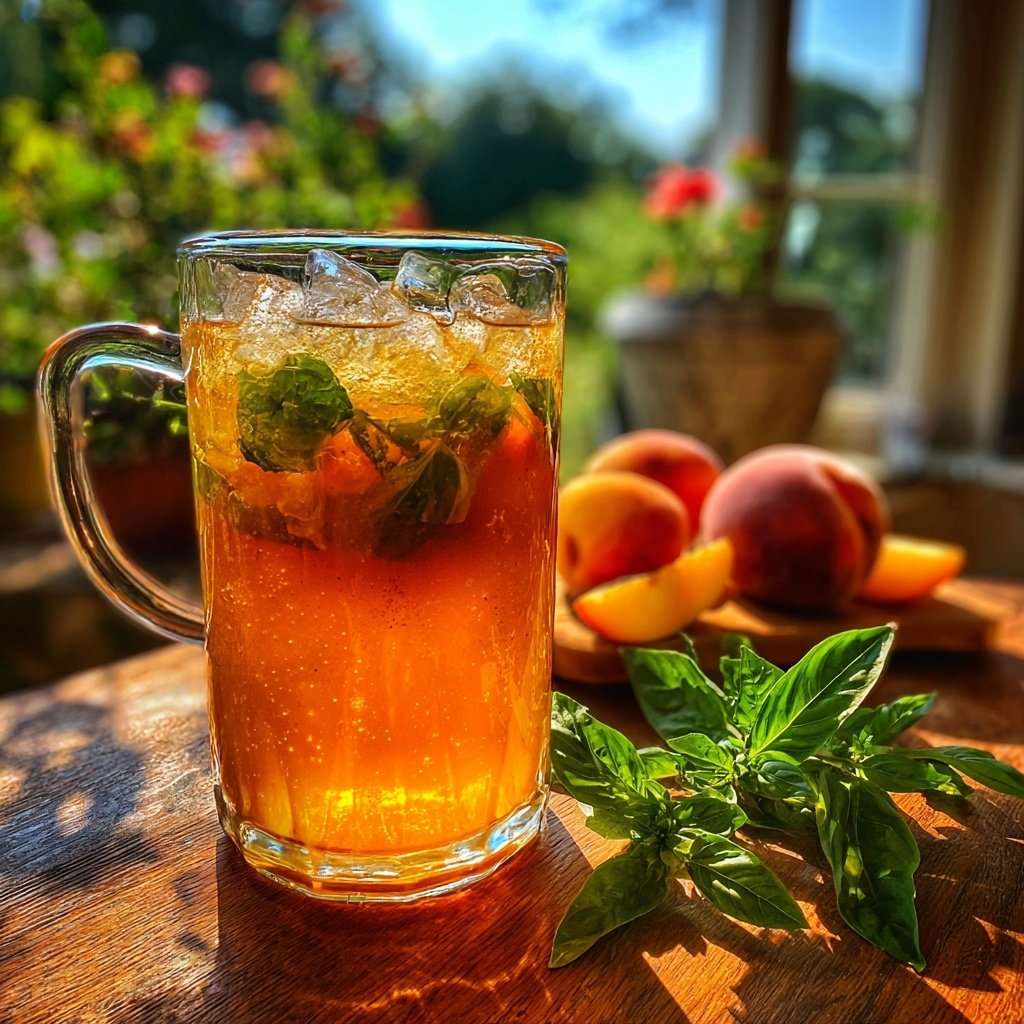 Peach Basil Iced Tea