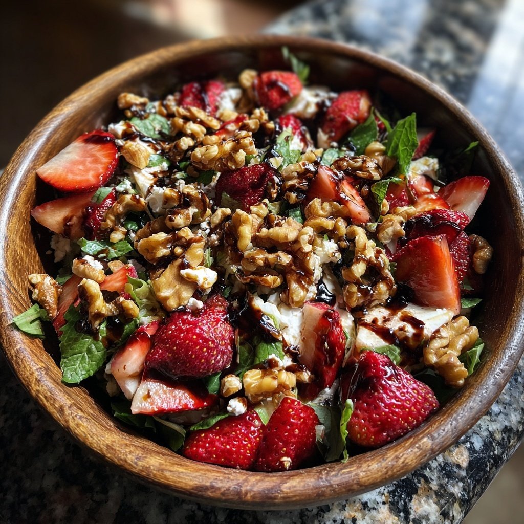 Strawberry Walnut Salad with Cheese