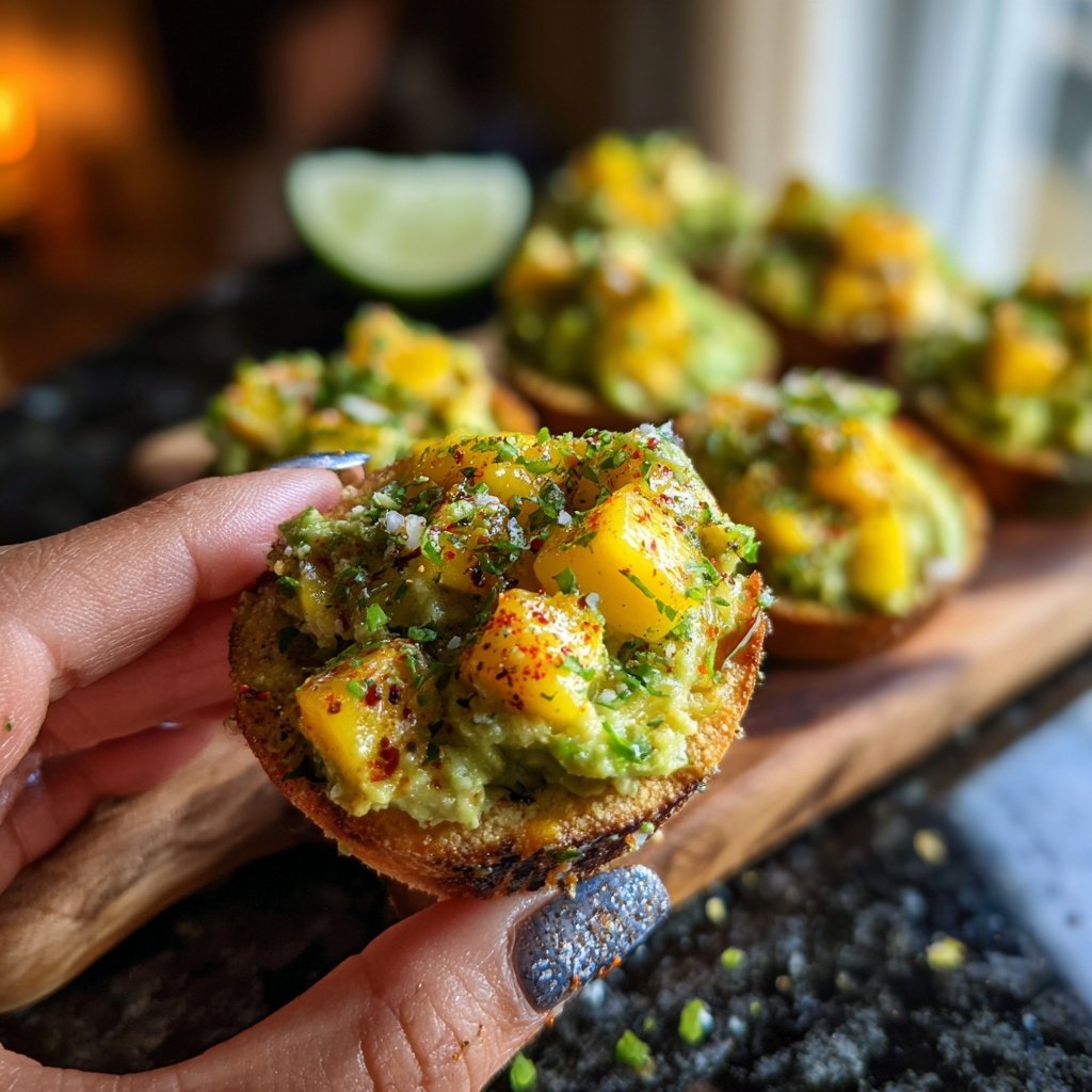 Spicy Mango Guacamole Bites