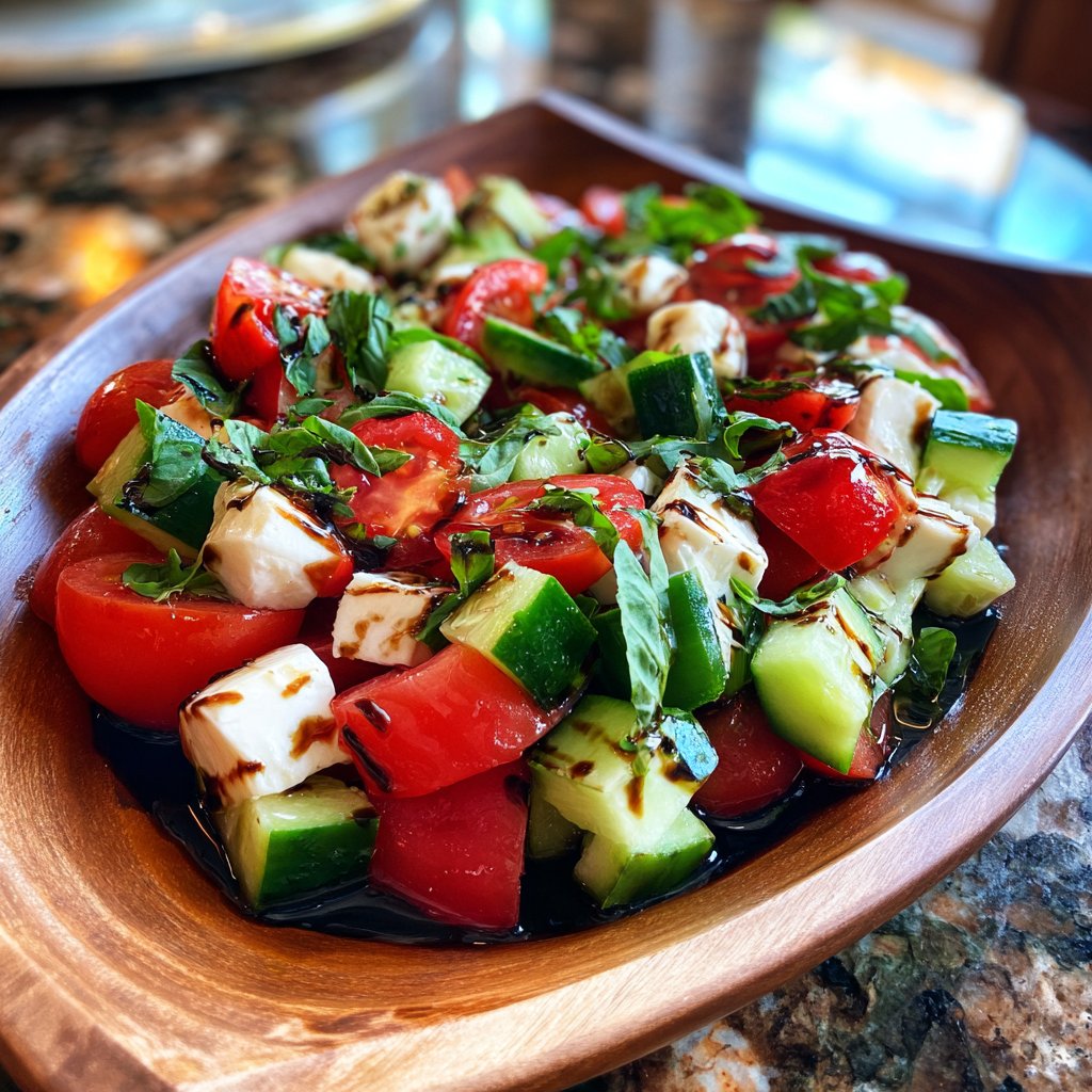 Cucumber and Tomato Caprese Salad